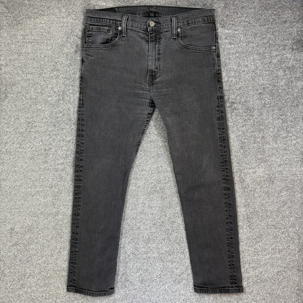 Levi's 521 Slim Taper Jeans Mens 33x30 Washed Black Grey Denim Pants 521-0009